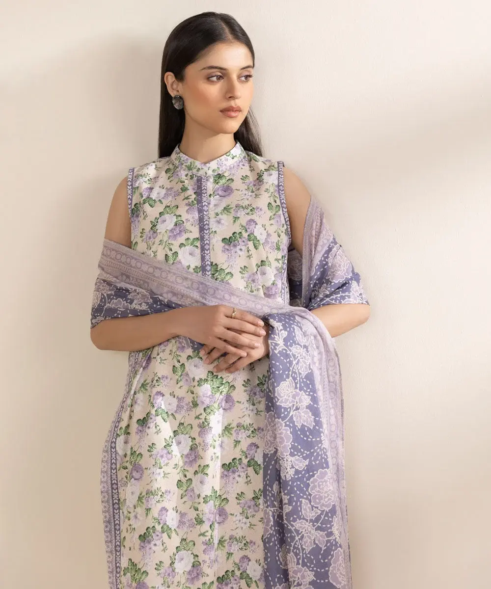 Lilac floral suit